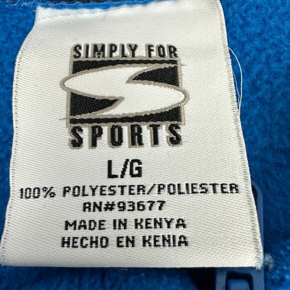 Simply For Sports Blue 1/4 Zip Pullover Sweater L Polyester Long Sleeves - Picture 3 of 4